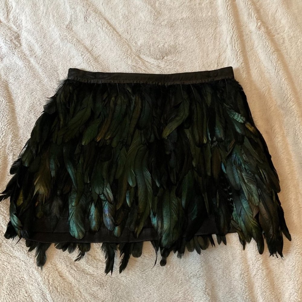 Smitten Feathered Mini Skirt